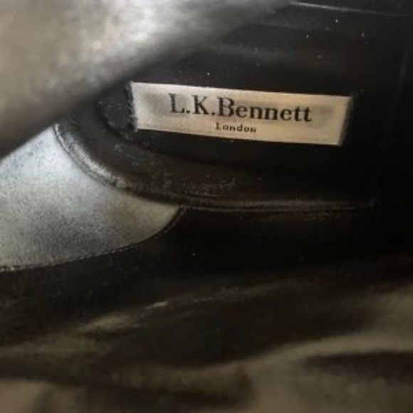 L.K.Bennett Blue Suede Ankle Boots - Picture 3 of 5
